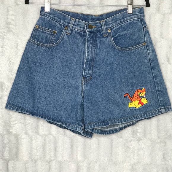 Vintage Pants - Vintage Winnie Pooh Bear High Rise Denim Shorts